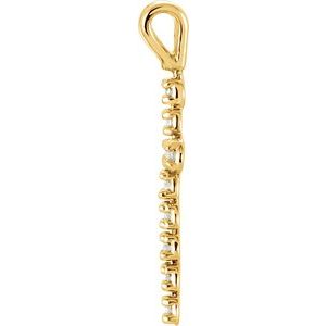 14K Yellow Gold  1/8 CTW Lab-Grown Diamond Cross Pendant