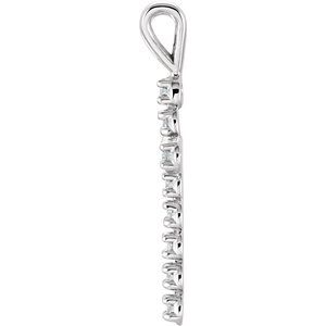 14K White Gold 1/8 CTW  Lab-Grown Diamond Cross Pendant