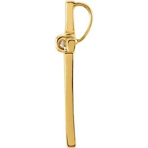 14K Yellow Gold .05 CTW Natural Diamond Cross Pendant