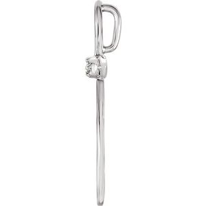 14K White Gold .01 CTW Natural Diamond Cross Pendant