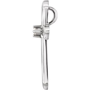 14K White Gold .015 CTW Natural Diamond Cross Pendant