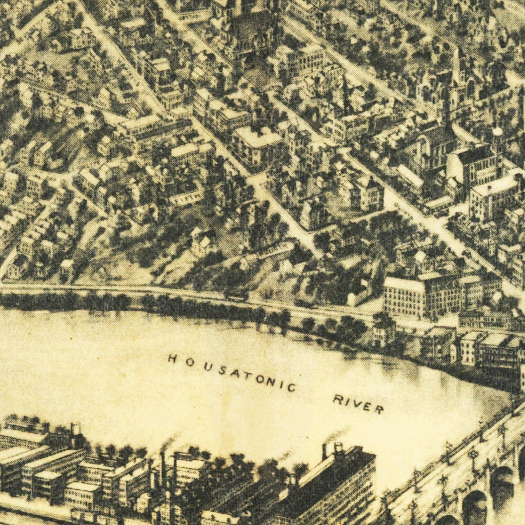 Vintage Map of Derby, Connecticut 1920