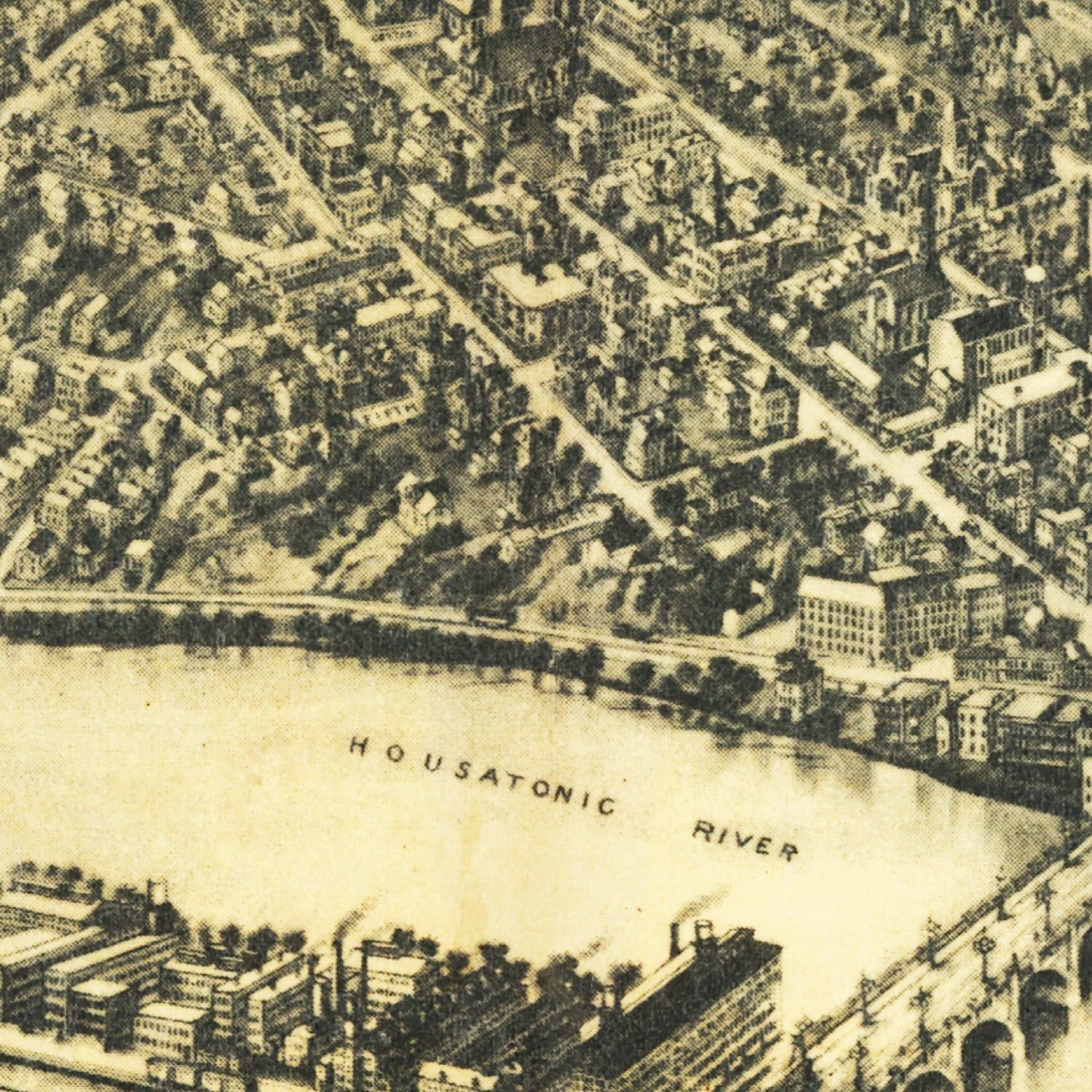 Vintage Map of Derby, Connecticut 1920