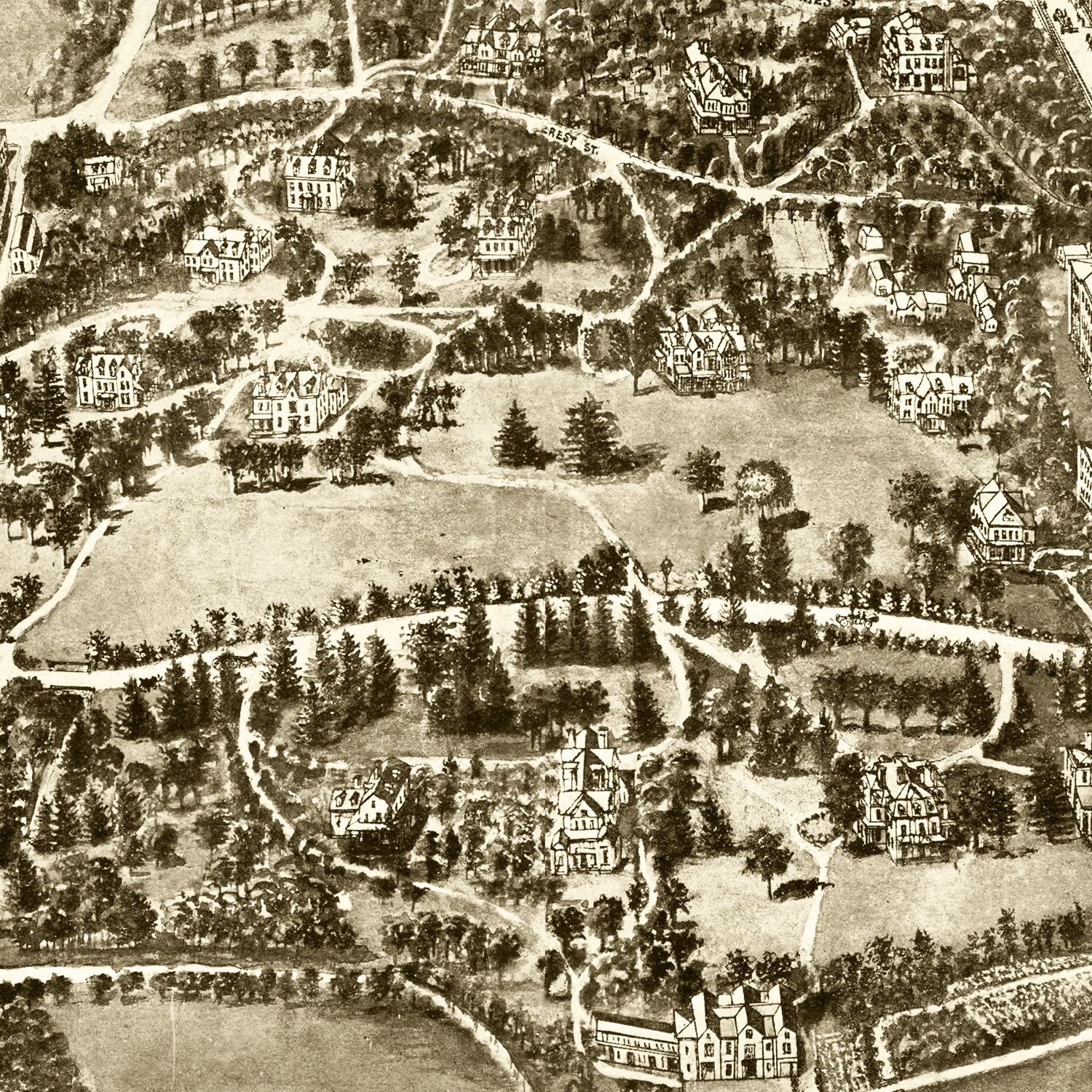 Vintage Map of Manchester, Connecticut 1914