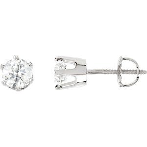 14K White Gold 1 1/2 CTW Natural Diamond 6-Prong Stud Earrings