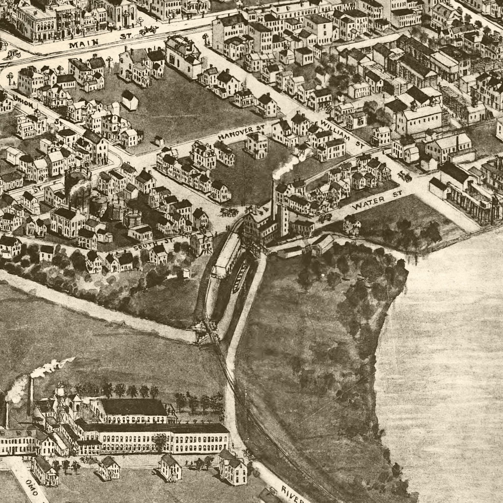 Vintage Map of Middletown, Connecticut 1915