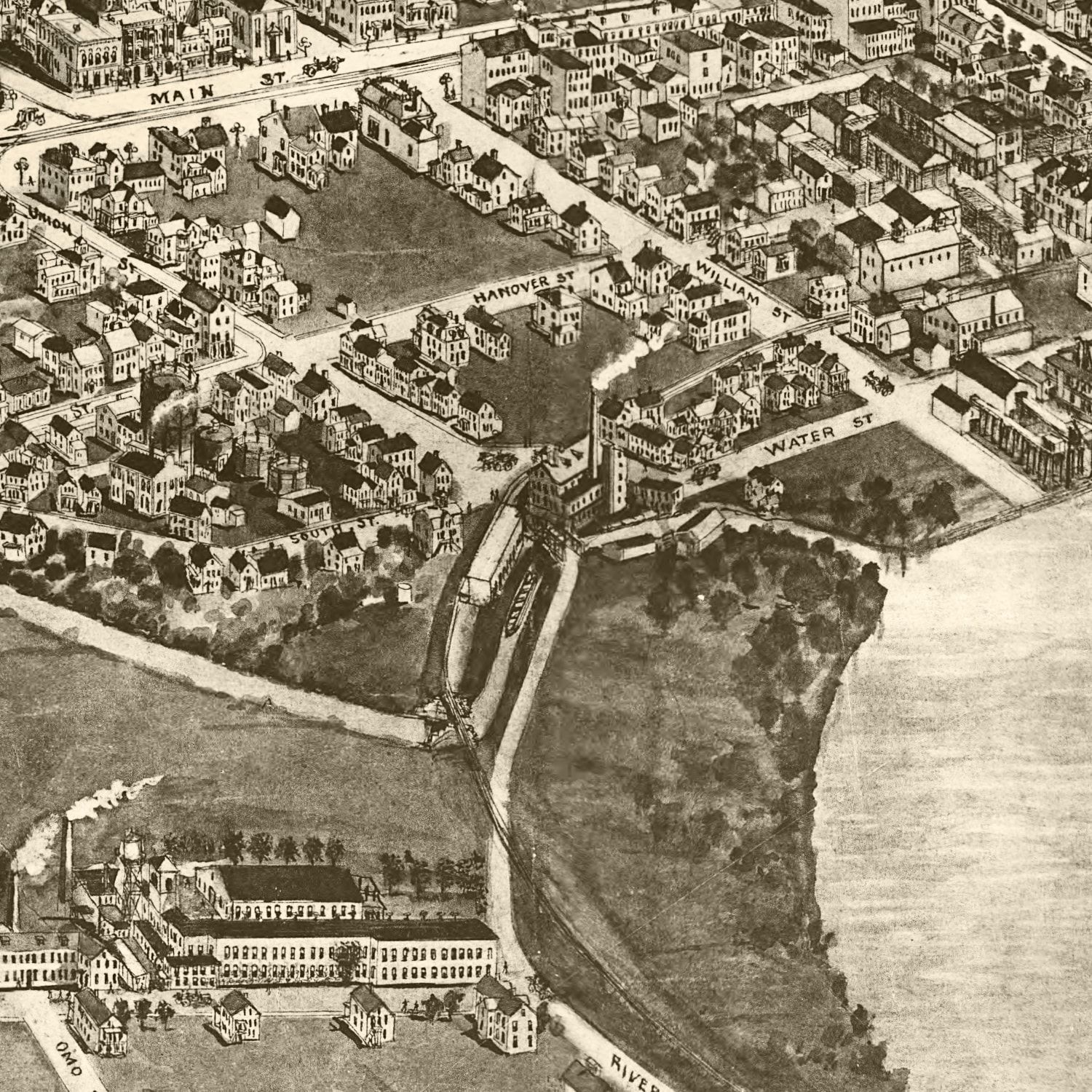 Vintage Map of Middletown, Connecticut 1915