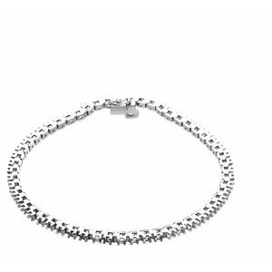 18K White Gold 2.2 mm Round Line 7 1/4" Bracelet Mounting