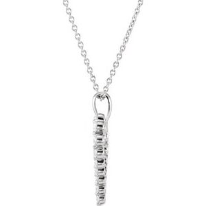 14K White Gold 1 CTW Natural Diamond Heart 18" Necklace