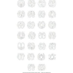 10K White Gold 15 mm 2-Initials Imitation Peridot Script Monogram 18" Necklace