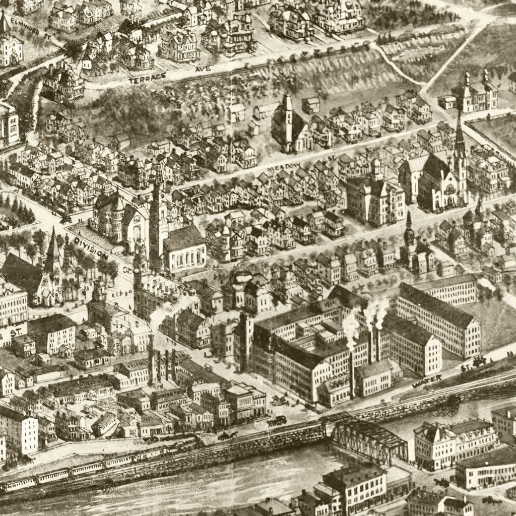 Vintage Map of Naugatuck, Connecticut 1906