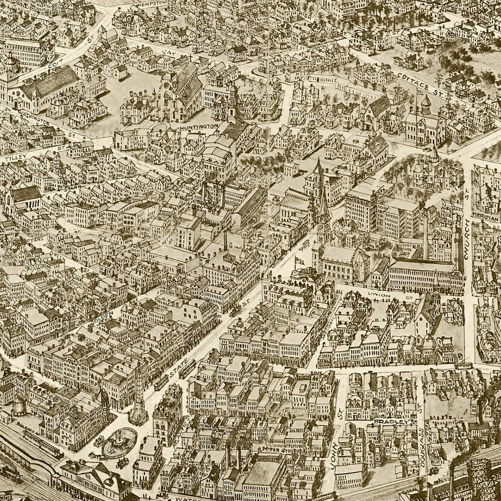 Vintage Map of New London, Connecticut 1911