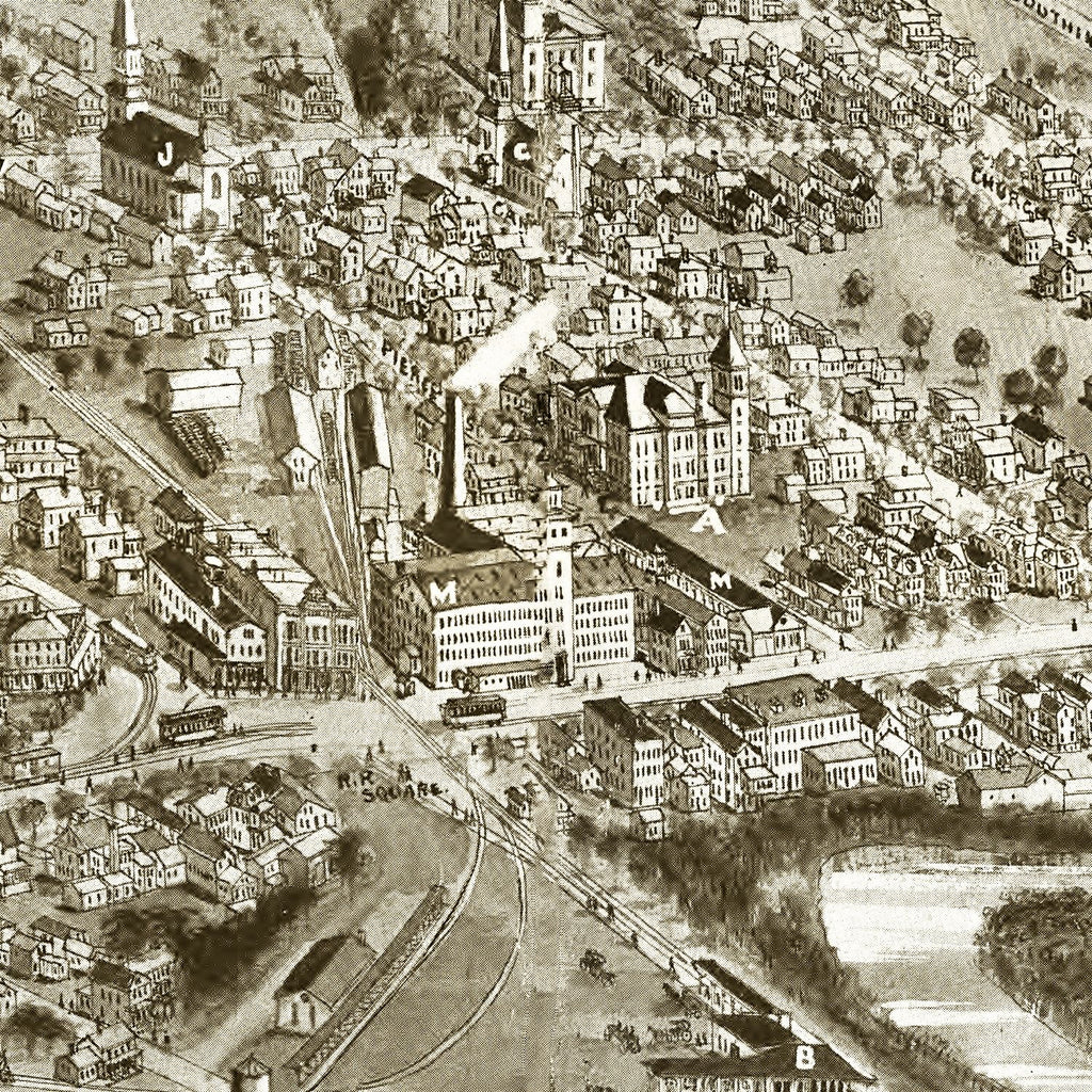 Vintage Map of Plainville, Connecticut 1907