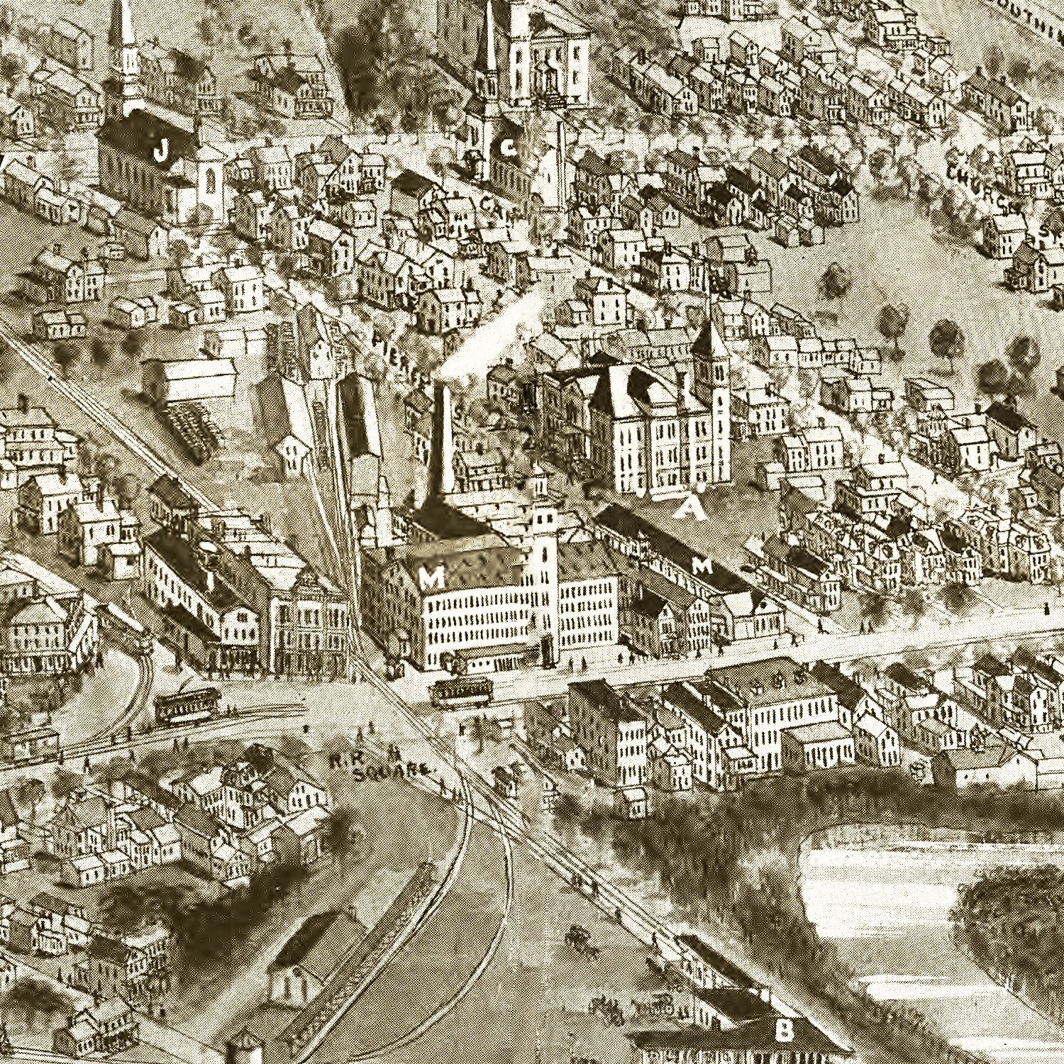 Vintage Map of Plainville, Connecticut 1907