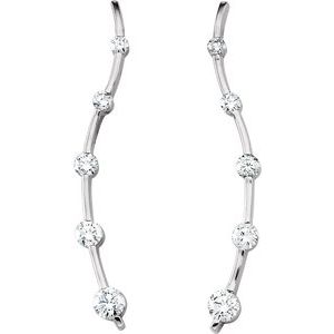 18K Yellow Gold 1 CTW Natural Diamond Journey Earrings