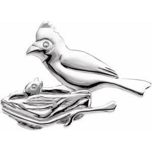 Sterling Silver Cardinal Brooch