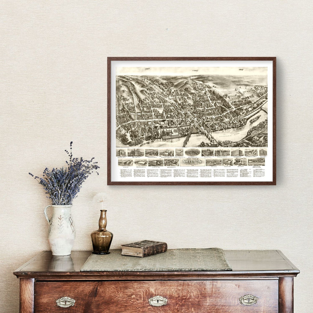 Vintage Map of Shelton, Connecticut 1919