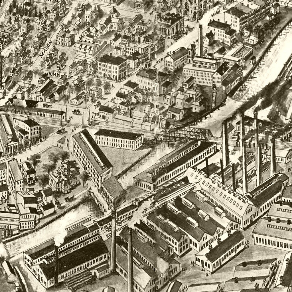 Vintage Map of Torrington, Connecticut 1907