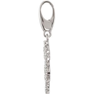 14K White Gold 1/5 CTW Natural Diamond Baby Girl Charm/Pendant – image 2