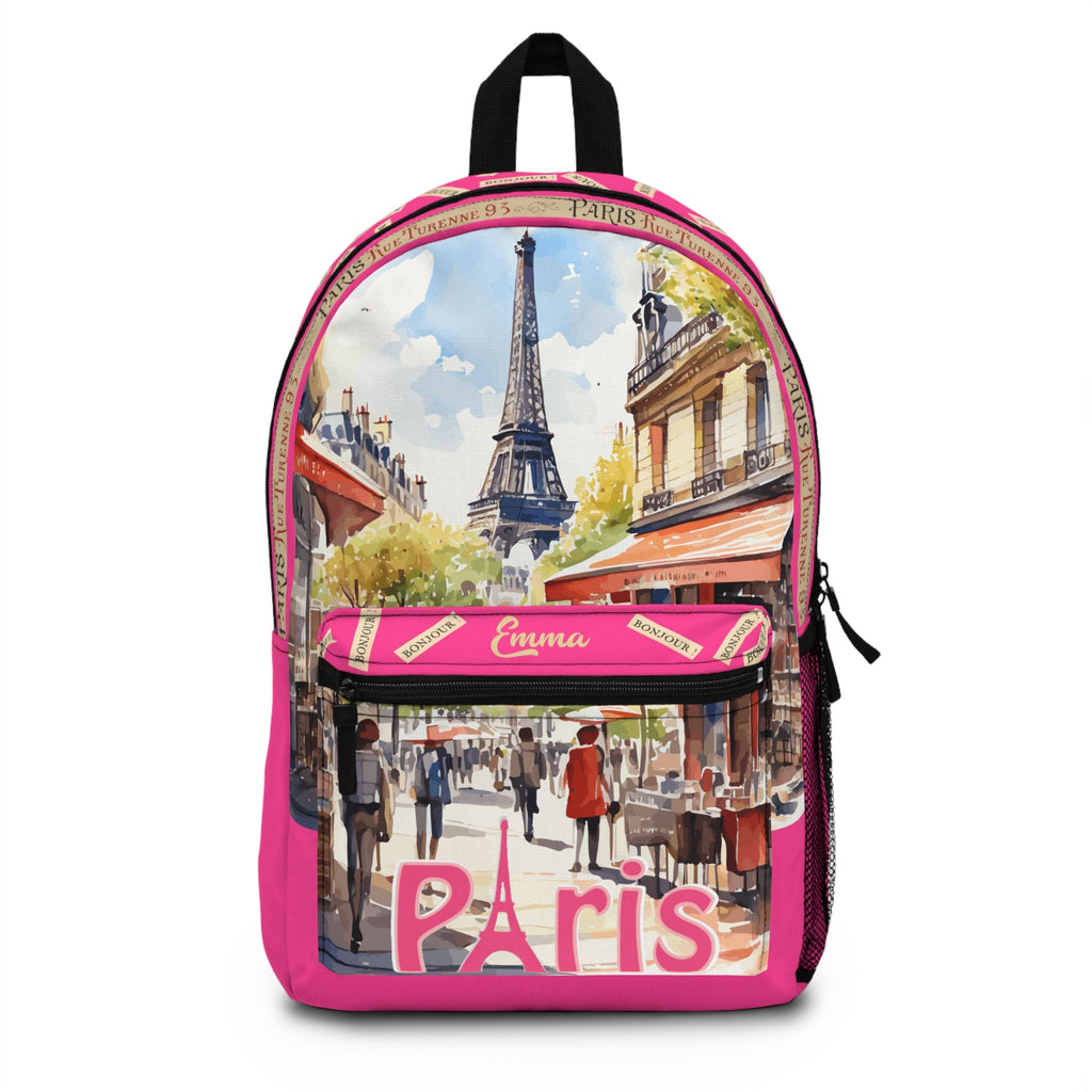 Parisian Street Art Backpack, Trendy School Bag, Travel Backpack, Vibrant Paris Design Bookbag, Unique Gift for Students