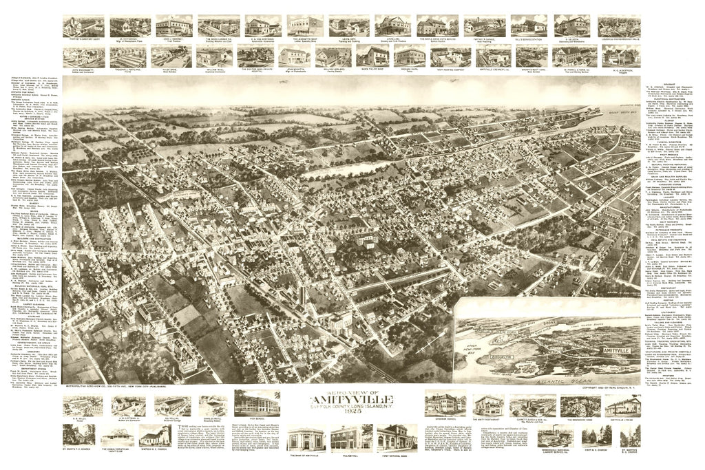 Vintage Map of Amityville, New York 1925