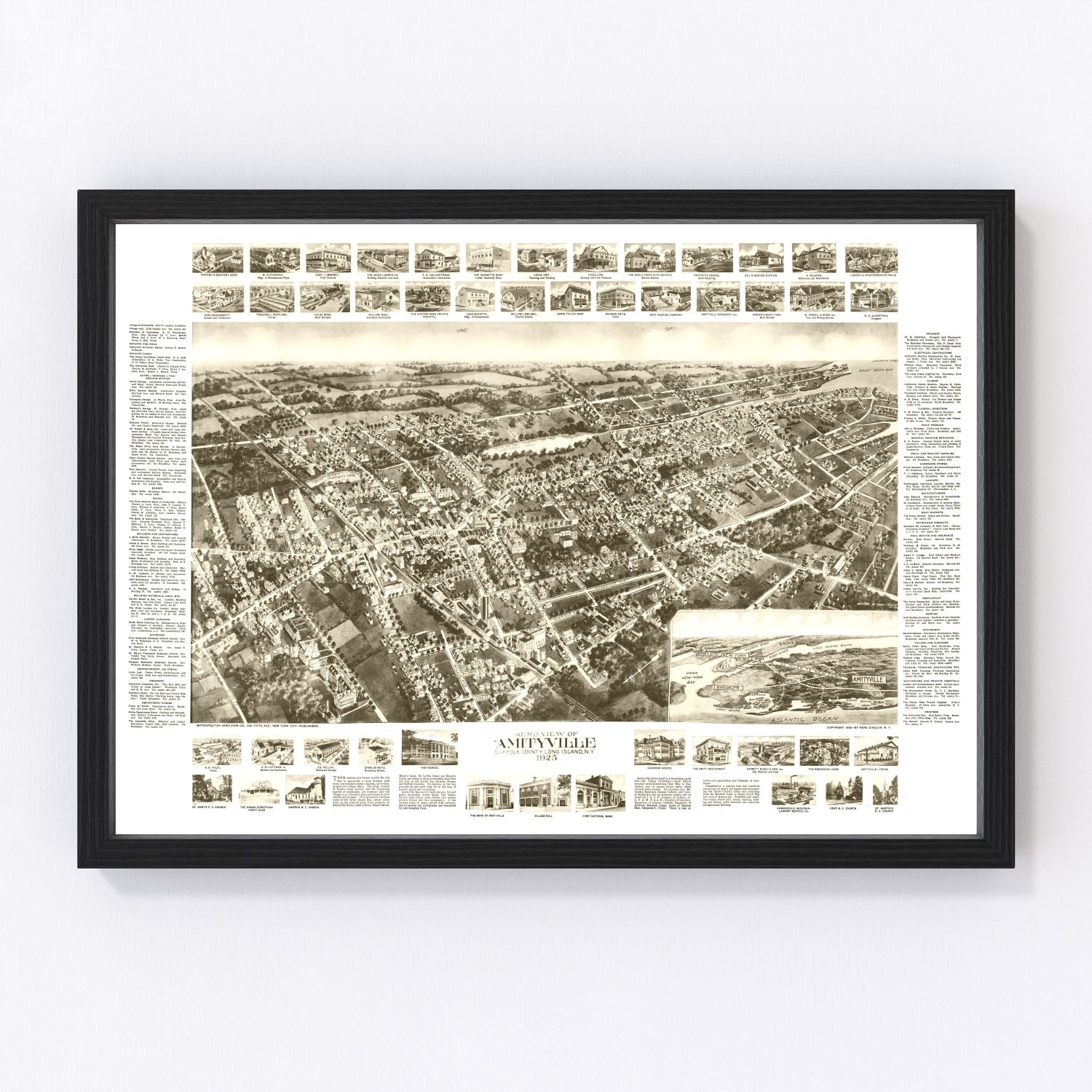 Vintage Map of Amityville, New York 1925