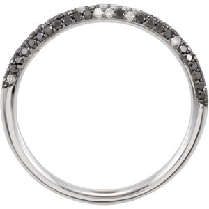 Black Rhodium-Plated 14K White Gold 3/8 CTW Natural Black & White Diamond Pav��-Style Ring