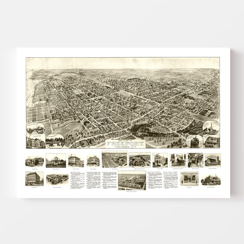 Vintage Map of Freeport, New York 1909