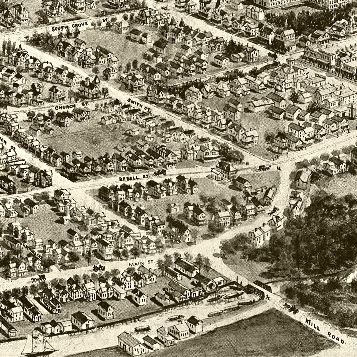 Vintage Map of Freeport, New York 1909