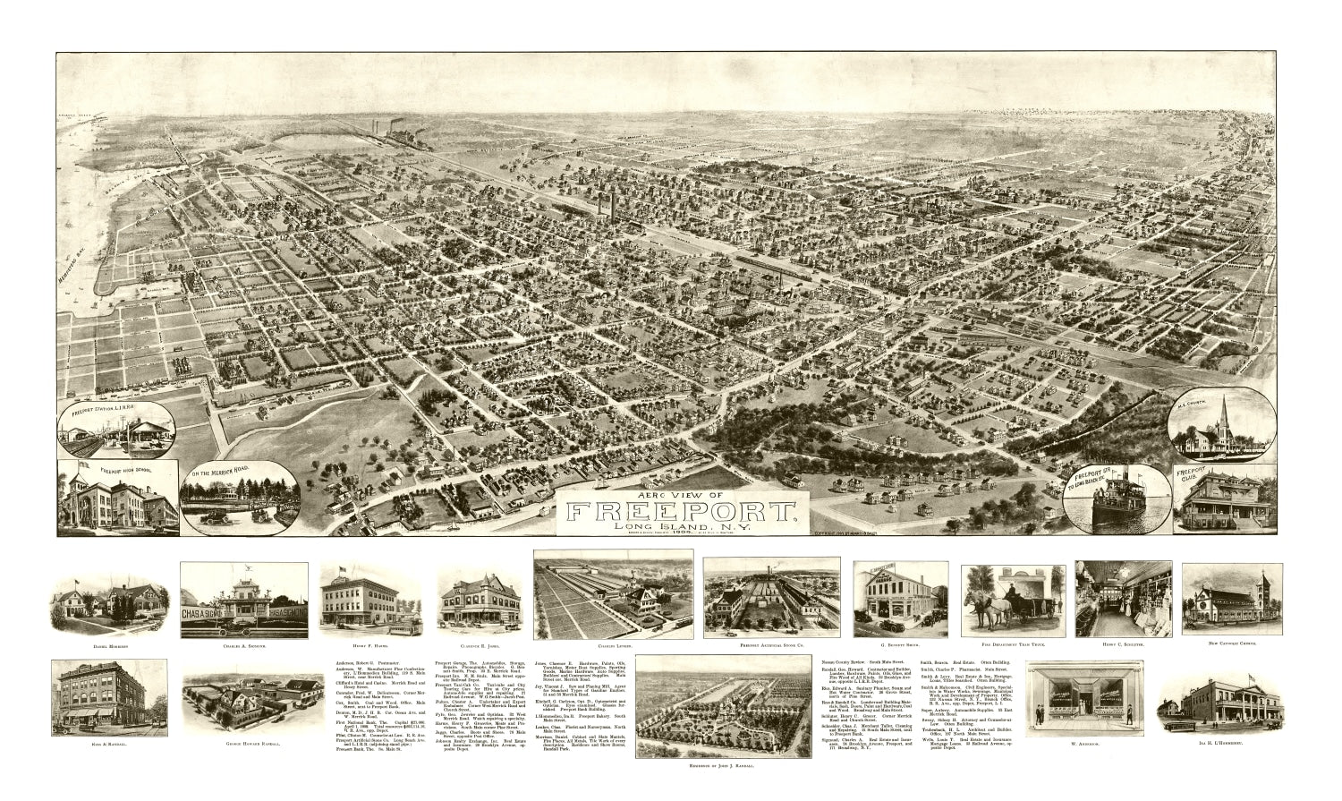 Vintage Map of Freeport, New York 1909