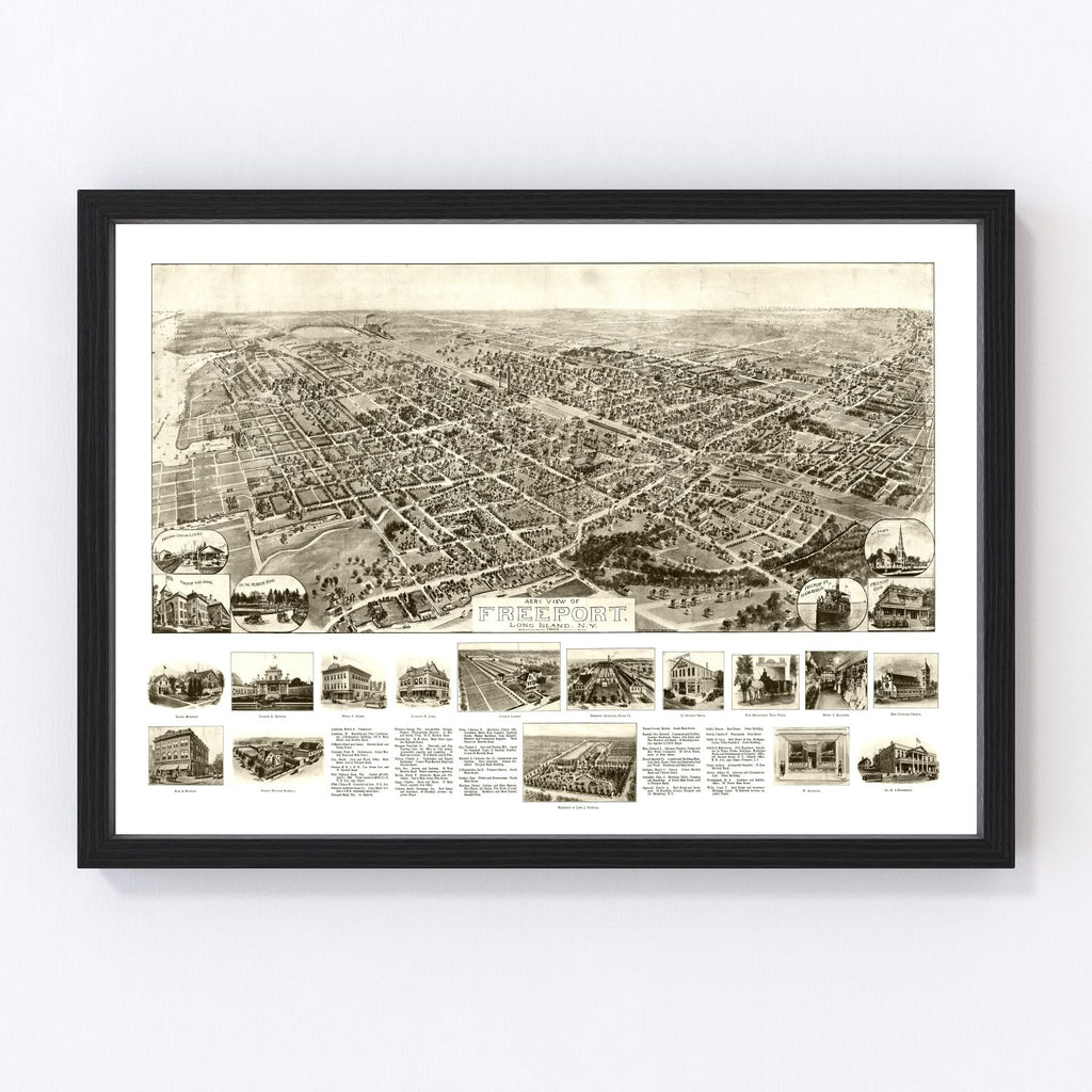 Vintage Map of Freeport, New York 1909