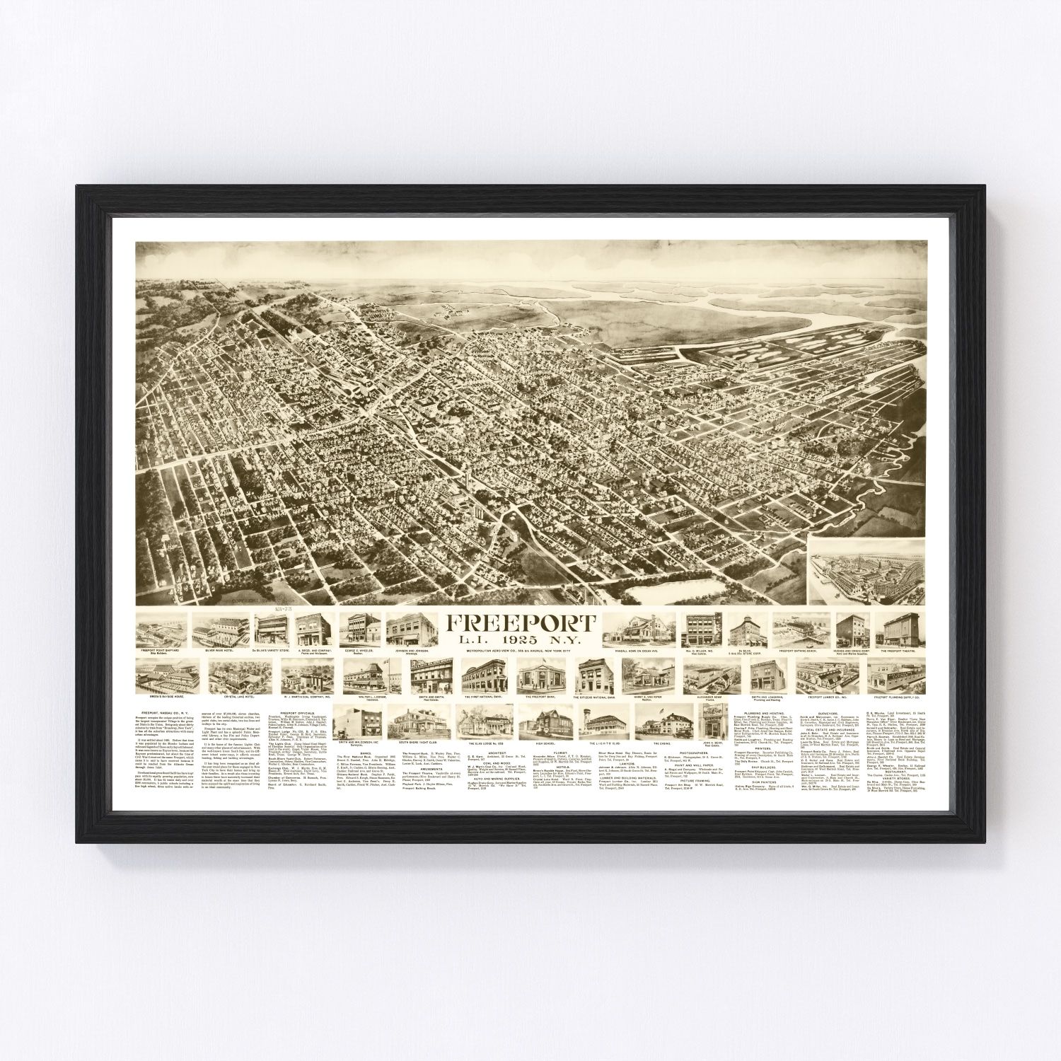 Vintage Map of Freeport, New York 1925