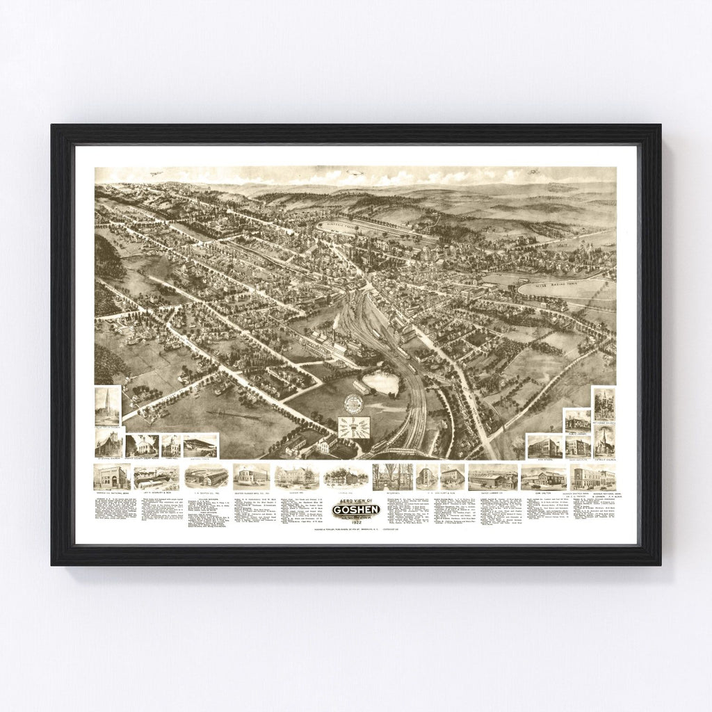 Vintage Map of Goshen, New York 1922