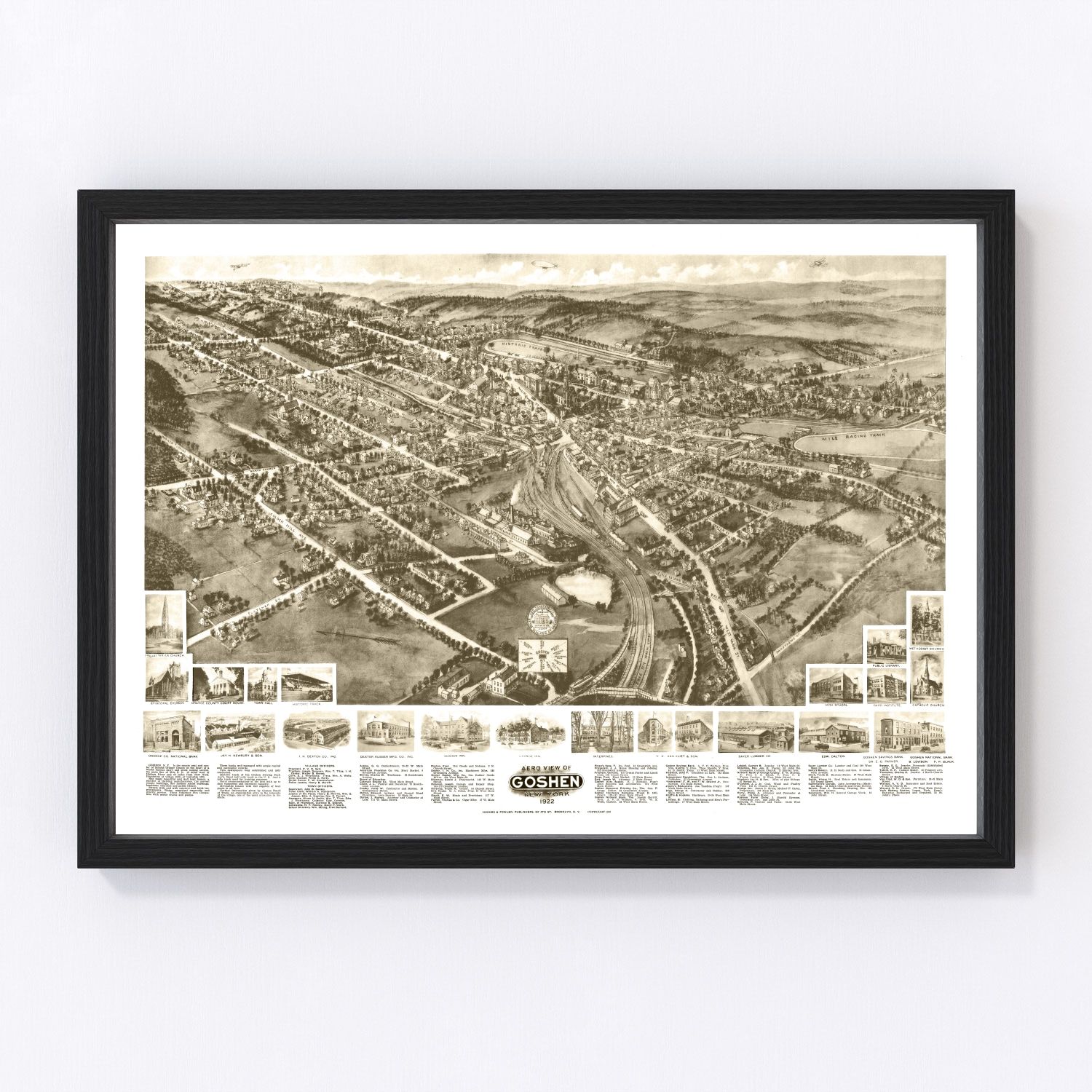 Vintage Map of Goshen, New York 1922