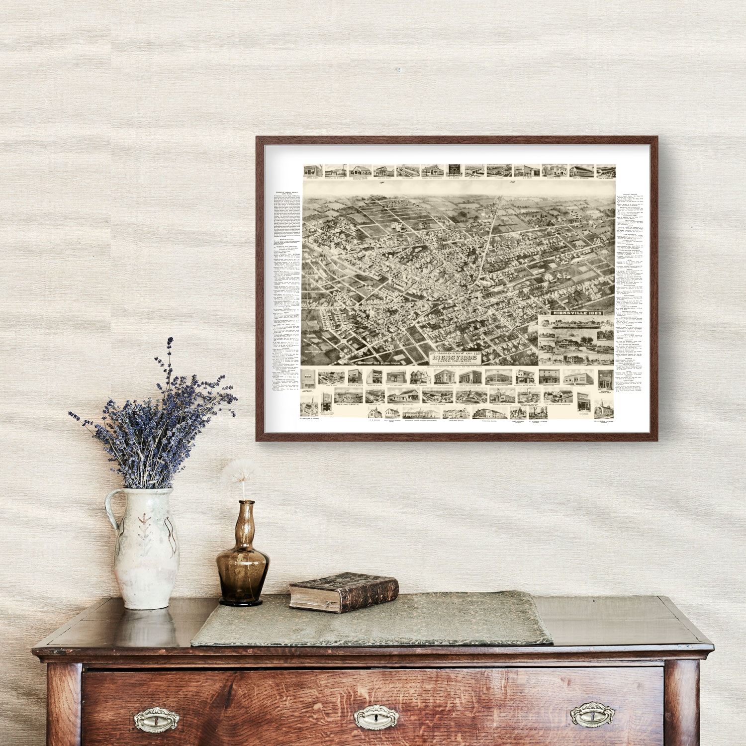 Vintage Map of Hicksville, New York 1925