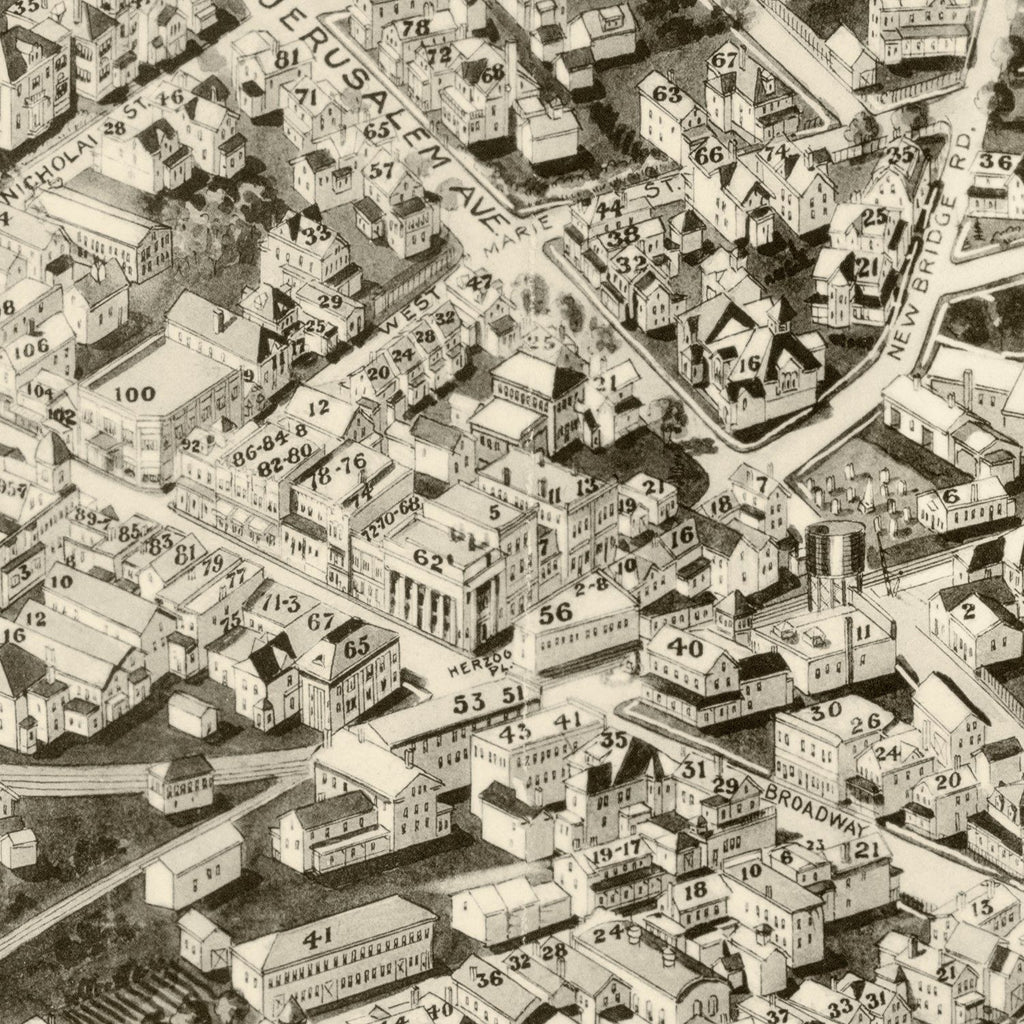 Vintage Map of Hicksville, New York 1925