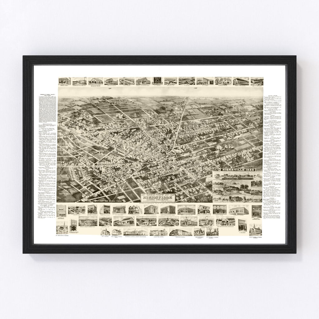 Vintage Map of Hicksville, New York 1925