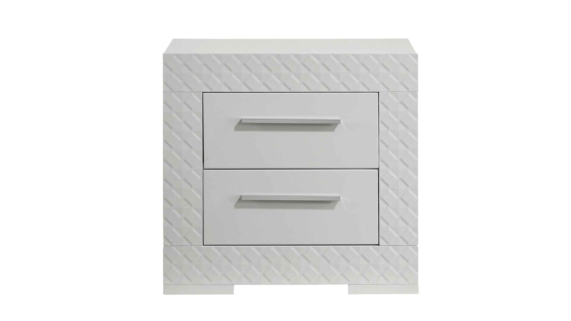 Blanca Modern Style 5 Pc Queen Bedroom Set with LED Headboard Made with Wood in White