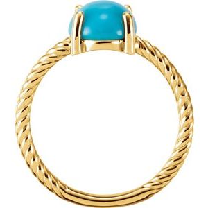 14K Yellow Gold Natural Turquoise Ring