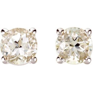 14K White Gold 4 mm Natural White Sapphire Earrings – image 2