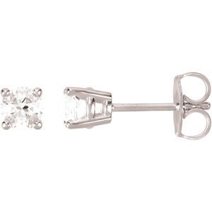 14K White Gold 4 mm Natural White Sapphire Earrings