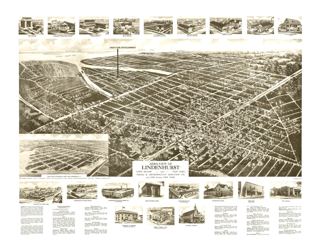 Vintage Map of Lindenhurst, New York 1926