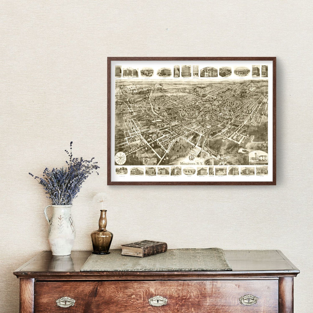 Vintage Map of Middletown, New York 1921