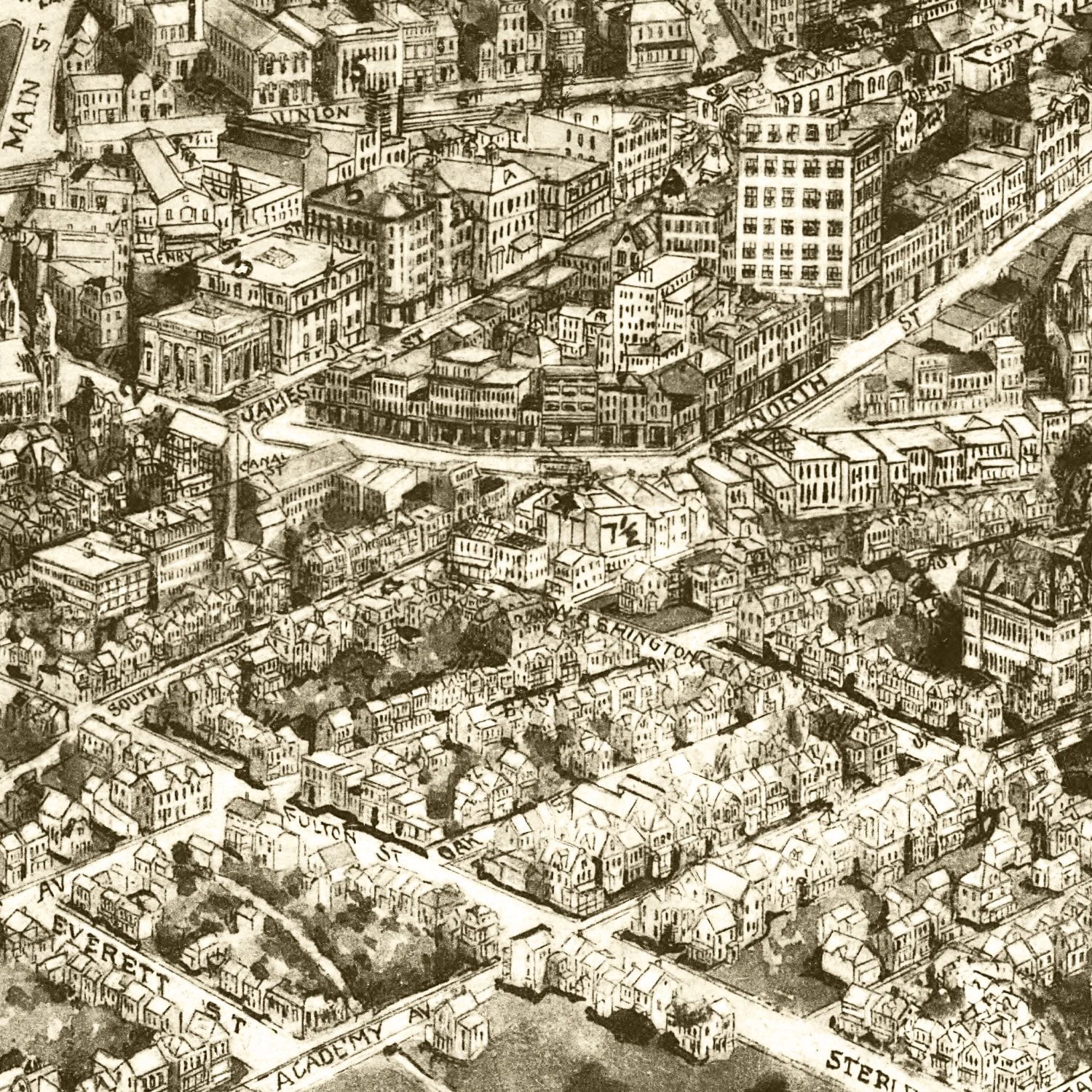 Vintage Map of Middletown, New York 1921