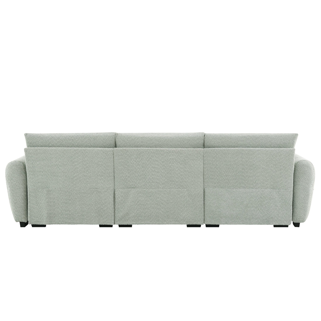[VIDEO] 110' Modular Sectional Sofa, L Shape with Extra-large Seat, Pull-line Design, Movable Ottoman, High Density Foam, Free Combination, Sturdy Metal&Wood Frame, Boucle Fabric, 3 Colors