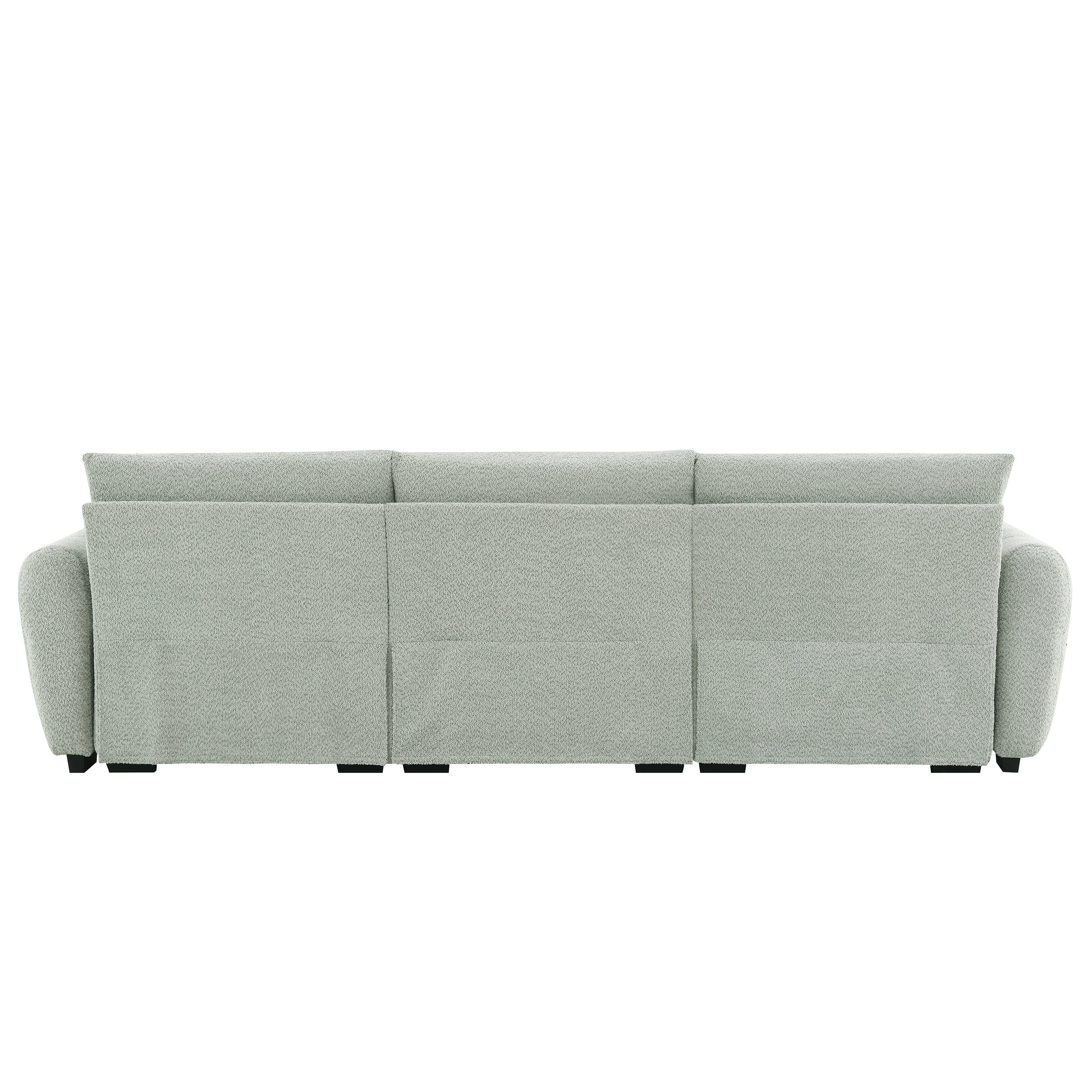 [VIDEO] 110' Modular Sectional Sofa, L Shape with Extra-large Seat, Pull-line Design, Movable Ottoman, High Density Foam, Free Combination, Sturdy Metal&Wood Frame, Boucle Fabric, 3 Colors