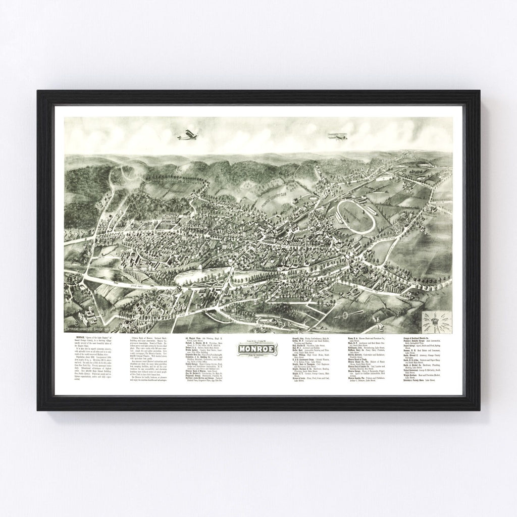Vintage Map of Monroe, New York 1922