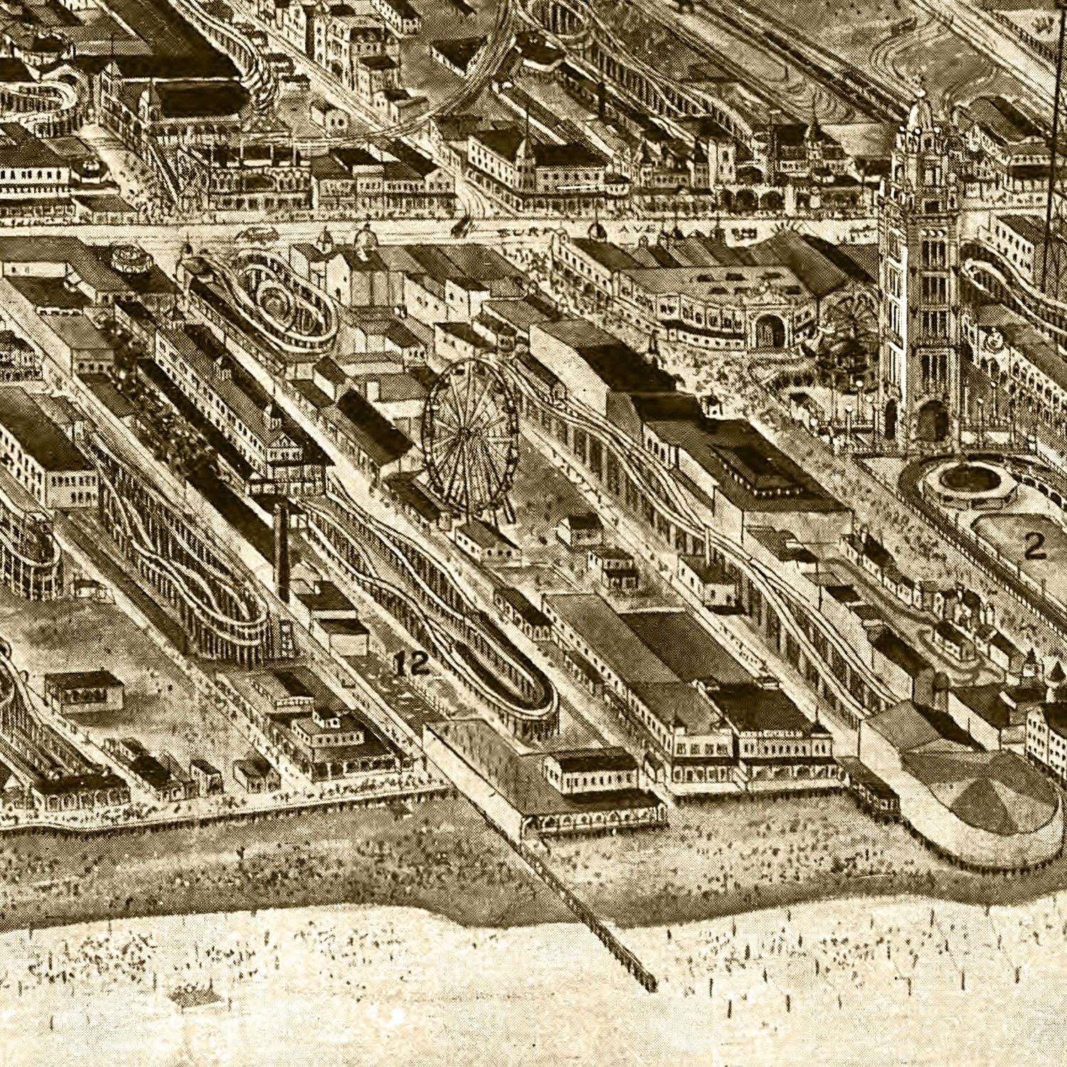Vintage Map of Coney Island, New York 1906