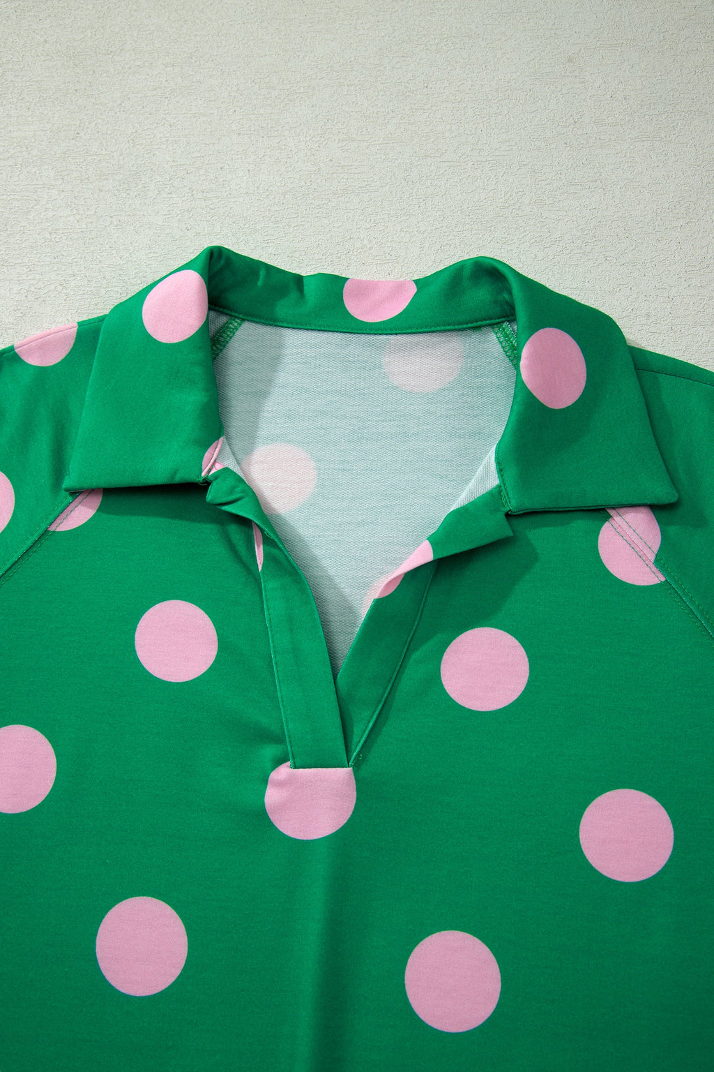 Polka Dot V-Neck Tee & Drawstring Shorts Set