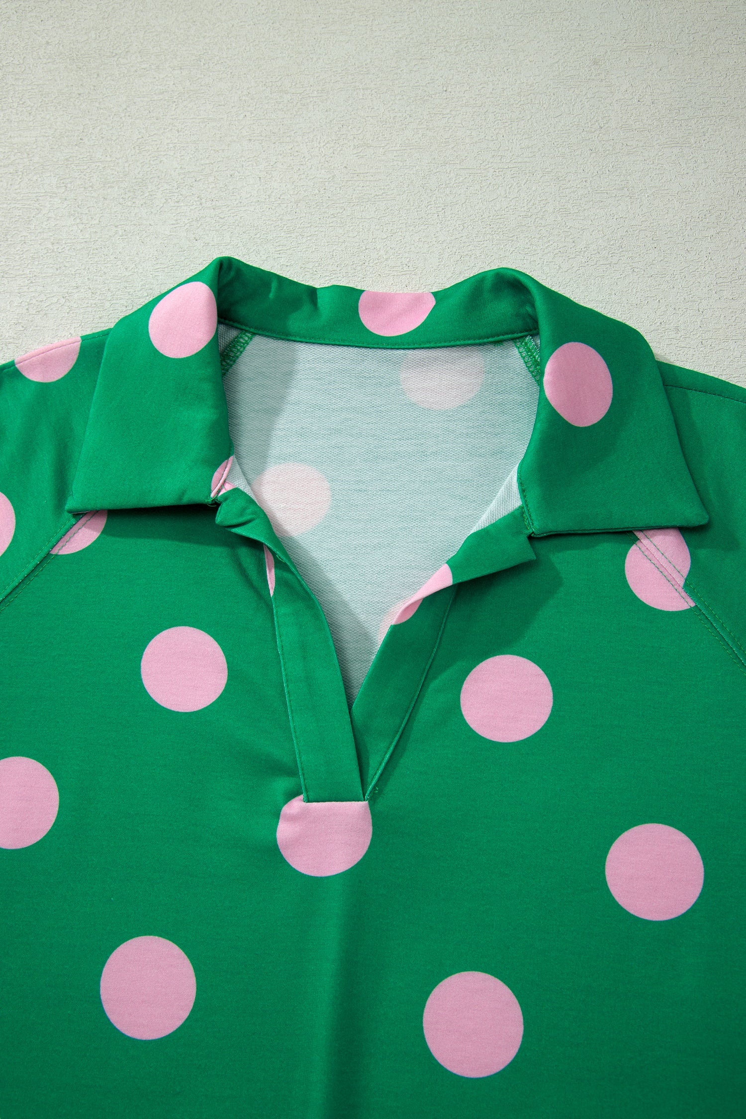 Polka Dot V-Neck Tee & Drawstring Shorts Set